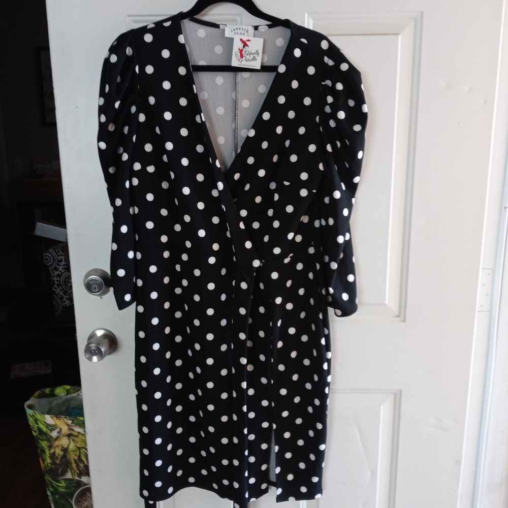 Polka dot wrap dress